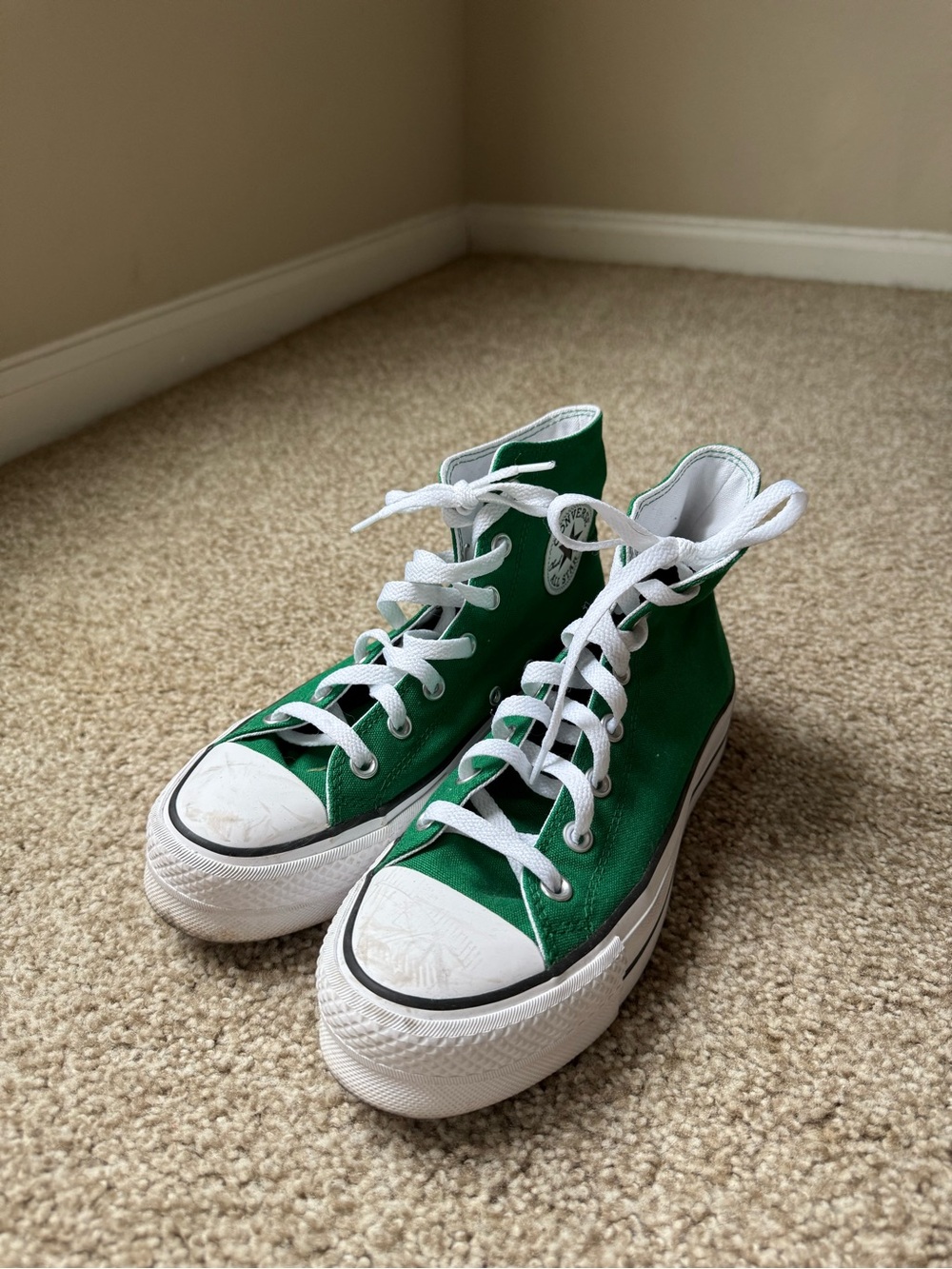 Converse Green High-Top Platform Sneakers